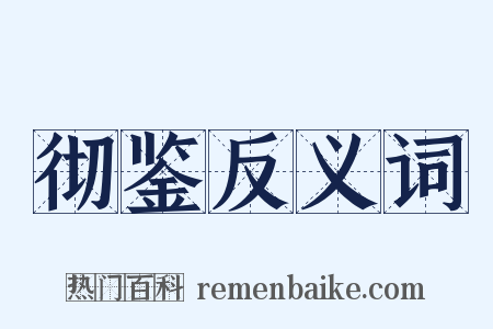 彻鉴反义词是什么意思的图片